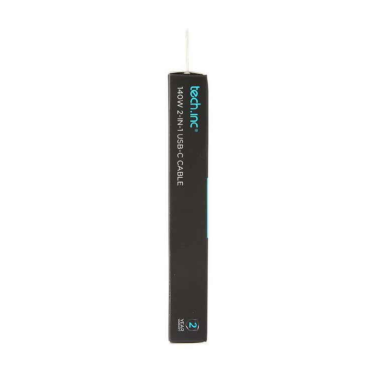 Tech.Inc 140W 2in1 USB-C Cable 1m Black