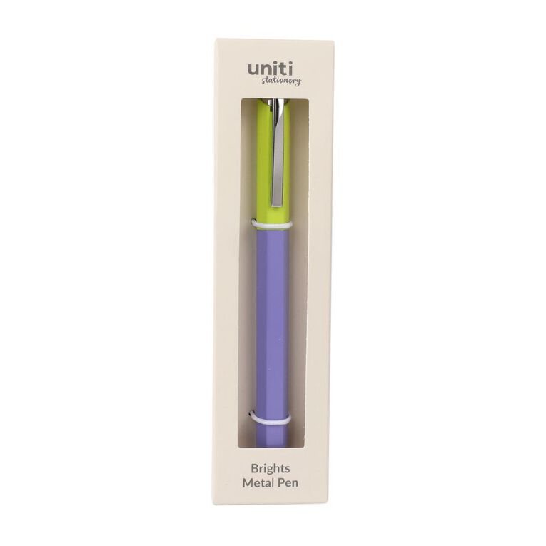 Uniti Stationery Brights Green And Purple Pen