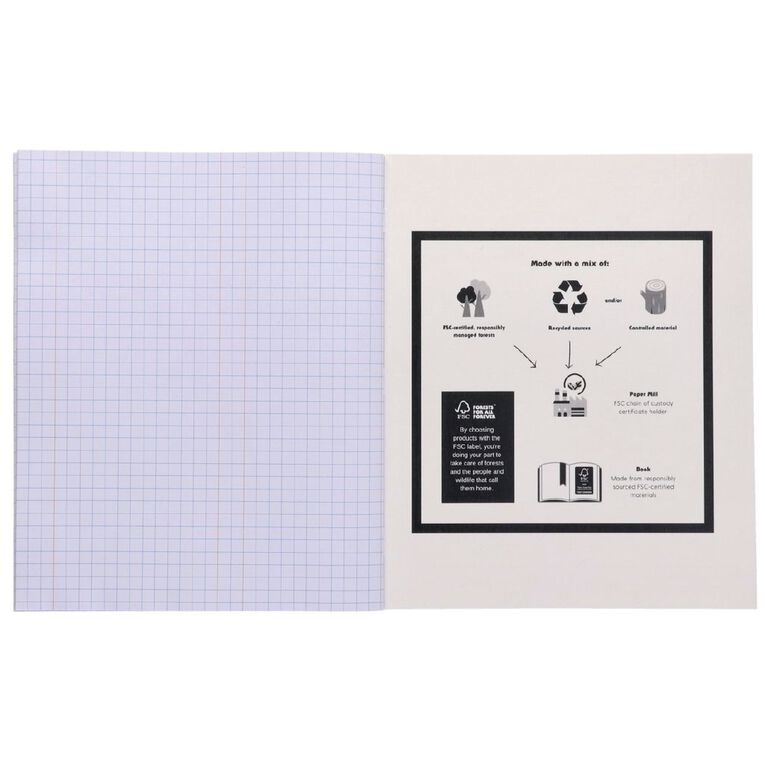 WS Exercise Book 1E5 Plus 7mm Quad 36 Leaf with Margins Blue