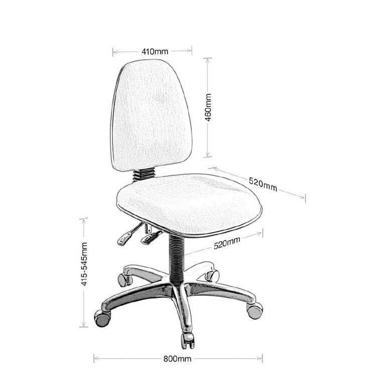 Eden Spectrum Heavy Duty 200kg 2 Lever Highback Ergonomic Chair Black
