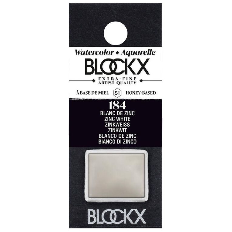 BLOCKX Watercolour Half Pan S1 184 Zinc White White