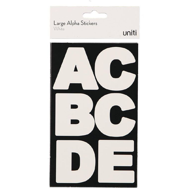 Uniti Alphabet Extra Large Stickers White