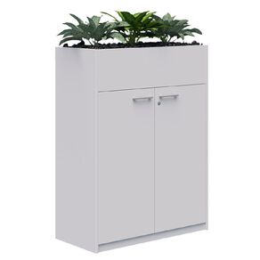 Rapid H Door STO Planter with Plants 1200 x 900 Lockable Silver