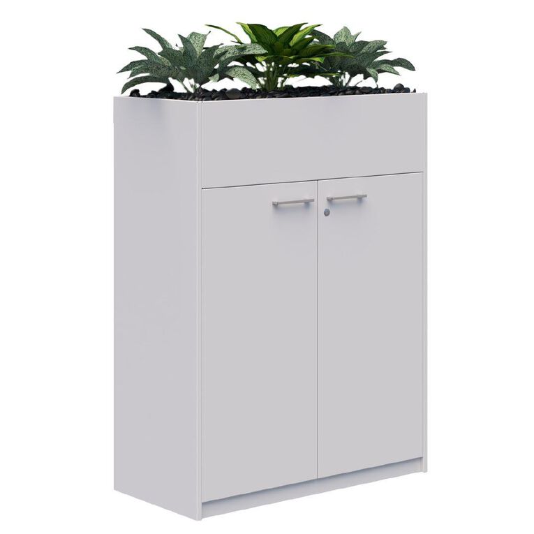Rapid H Door STO Planter with Plants 1200 x 900 Lockable Silver