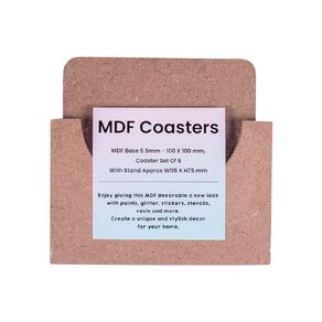 Uniti Craft Mdf Base 5.5mm 4inX4in Coaster Set Of 6 With Stand