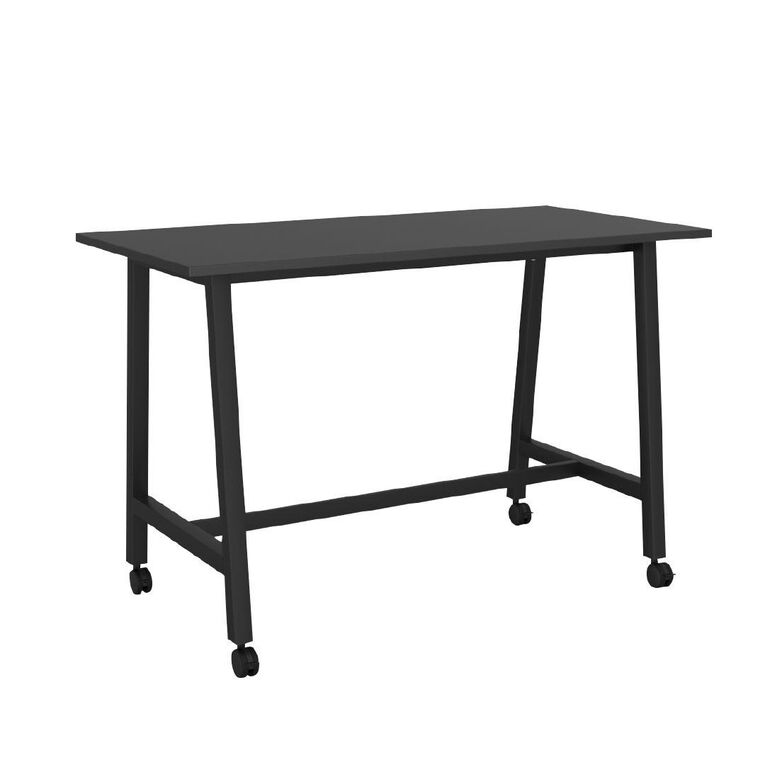 Knights Cubit Bar Leaner Castor 16 x 8 Black Top