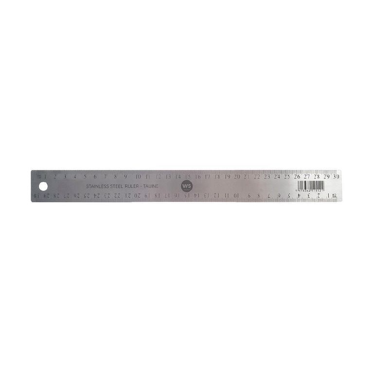 WS Metal Ruler 30cm Silver