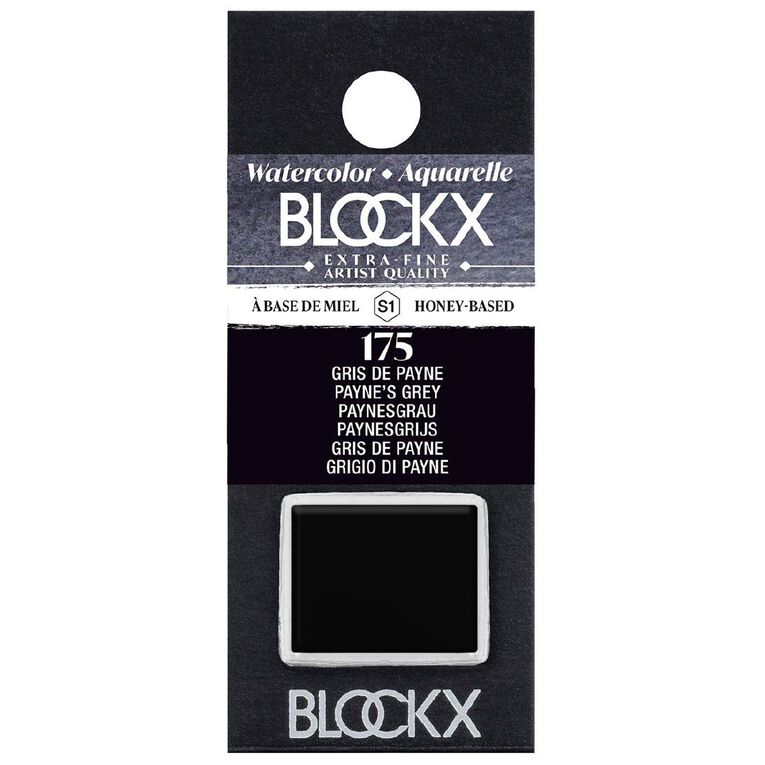 BLOCKX Watercolour Half Pan S1 175 Paynes Grey Grey