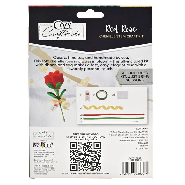 Uniti Adults Chenille Stem Single Rose