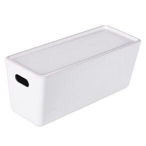 Living & Co Lisse Narrow Lidded Organiser White 5L