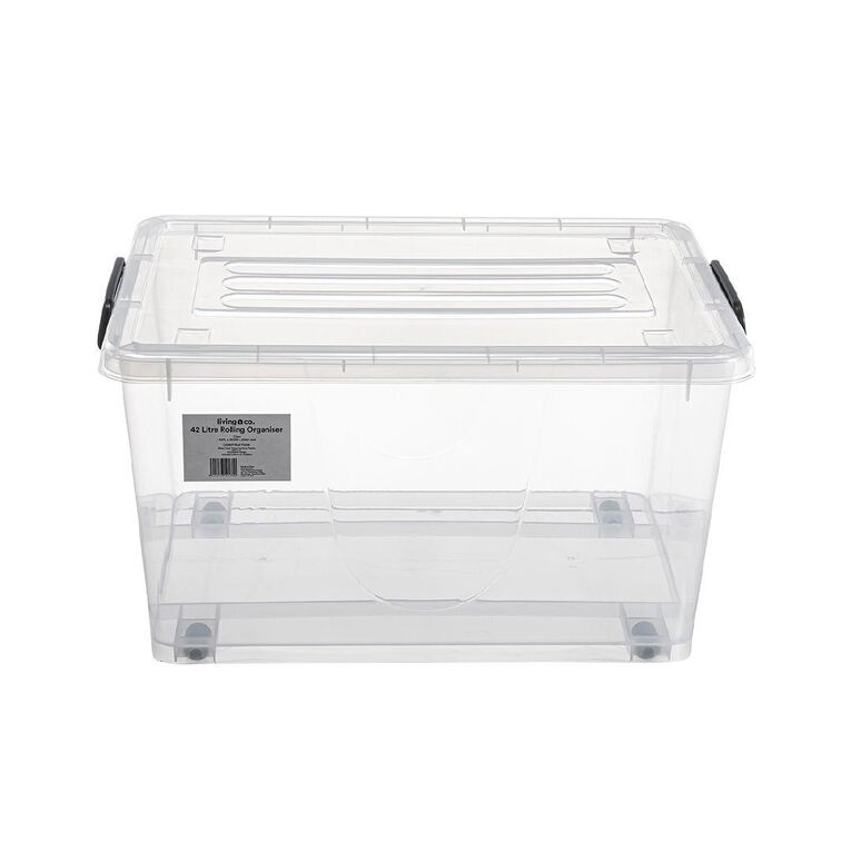 Living & Co Rolling Organiser 42L Clear