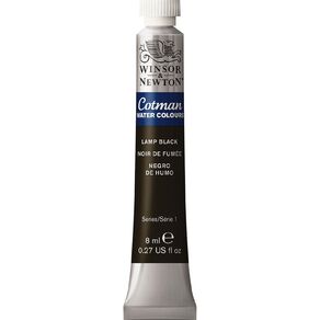 Winsor & Newton Cotman Watercolour Paint 8ml Lamp Black 337