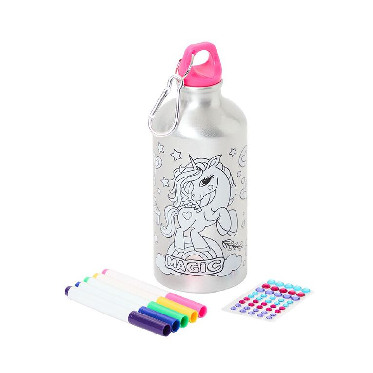 Uniti Craft Kids DIY Water Bottle Colouring Kit Unicorn