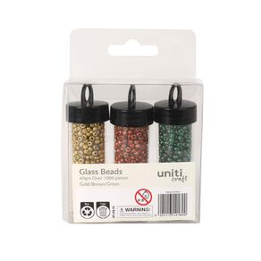 Uniti Glass Bead Set Gold Brown Green