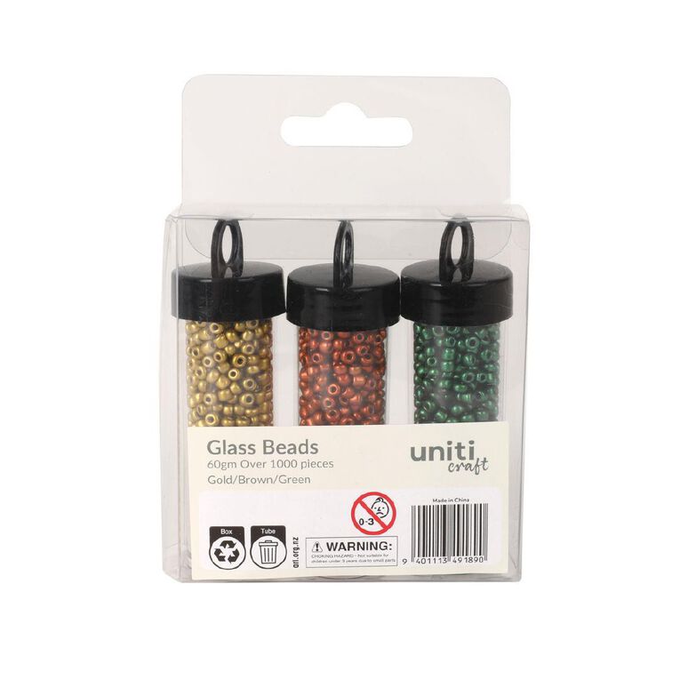 Uniti Glass Bead Set Gold Brown Green