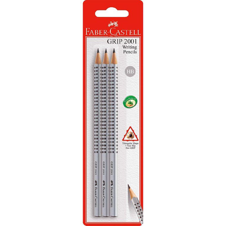 Faber-Castell Grip Blacklead HB Card Of 3