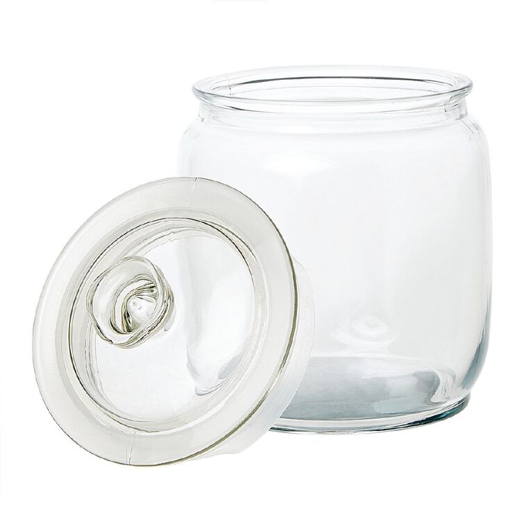 Living & Co Round Glass Jar Clear 1.5L