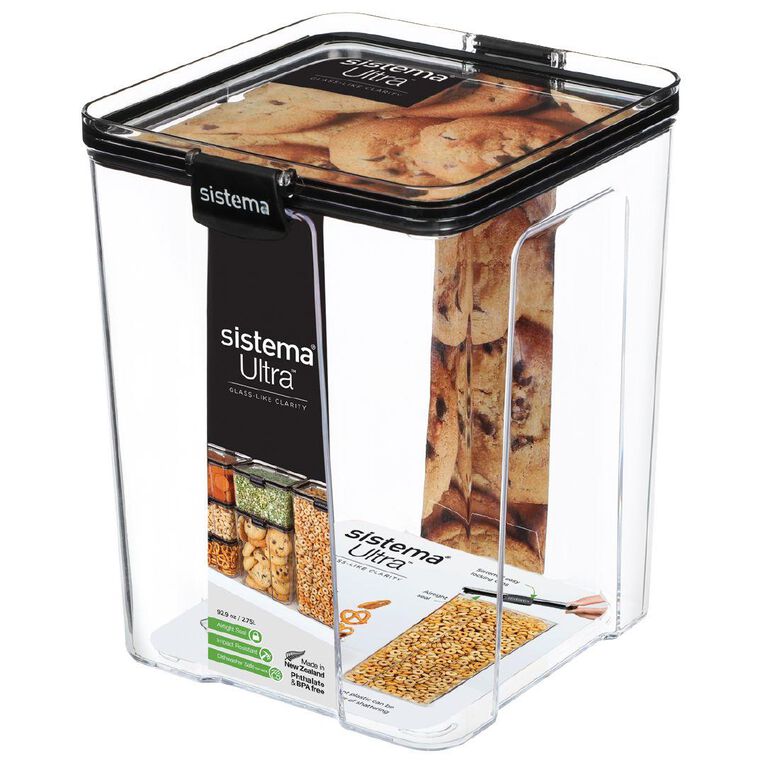 Sistema Ultra Tritan Canister Square Black 2.75L