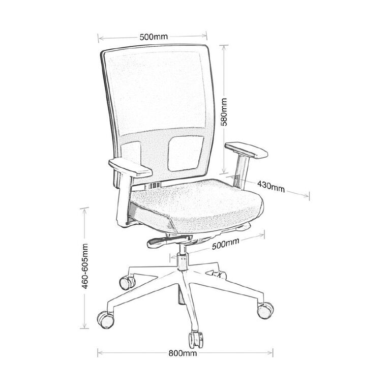 Eden Eden Media Ergo Mesh Highback Chair with Alloy Base and Arms Black