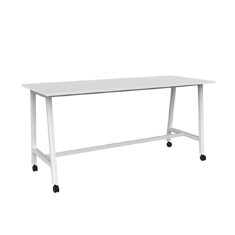 Knights Cubit Bar Leaner Castor 22 x 9 White Top