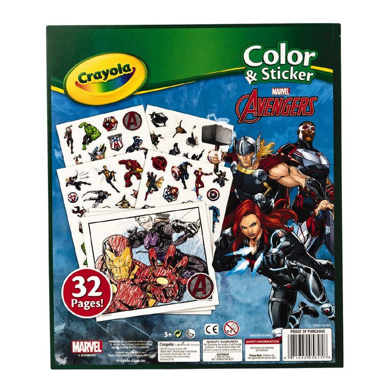Crayola Marvel Colour & Sticker Book 32 Pages