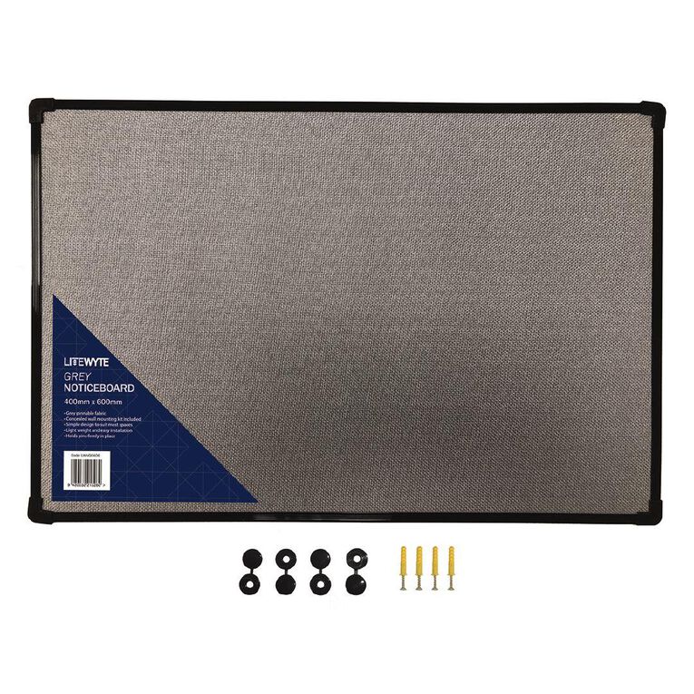 Litewyte Fabric Pinboard 400mm x 600mm Grey