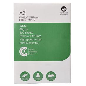 WS Photocopy Paper Wheat Based A3 80gsm 500 Sheet Ream