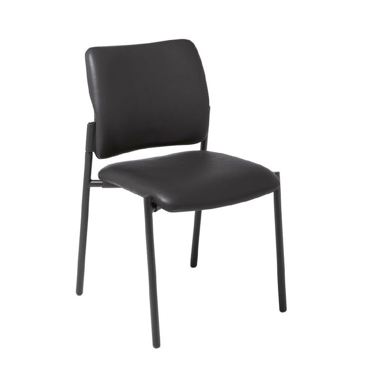 Eden Polo Chair Four-leg Black Frame Black Vinyl