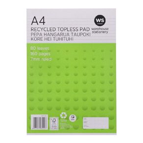 WS Pad Topless 55gsm 7mm 80 Leaf White A4