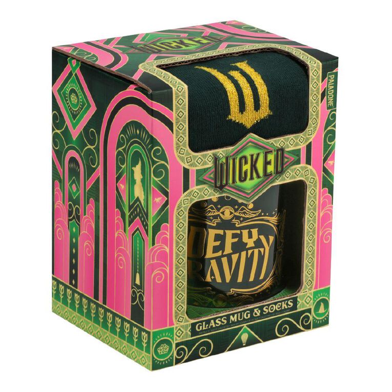 Paladone Wicked Elphaba Glass Mug & Socks