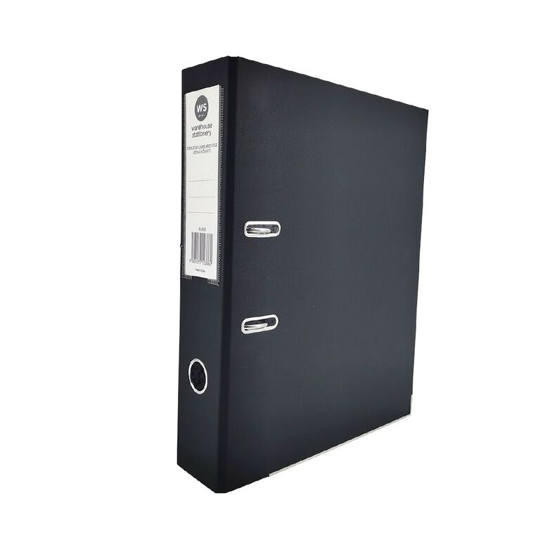 WS Lever Arch With Label Holder Foolscap Black