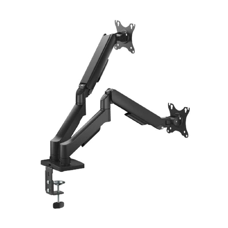Bracom Gas Spring Dual Monitor Arm with USB Ports Black