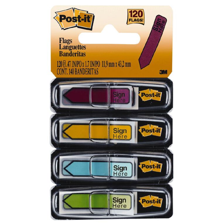 Post-It Sign Here Flags 11.9mm x 43.2mm Multi-Coloured