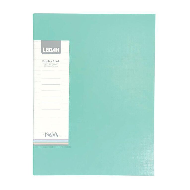 Ledah Pastels Display Book 20 Pocket Green A4