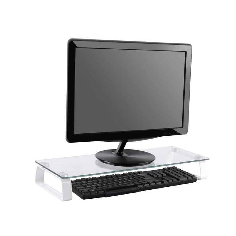Bracom Universal Tabletop Monitor Riser Glass Top