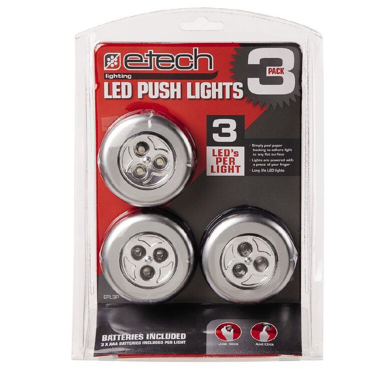 E-Tech E-Tech LED Push Lights 3 Pack