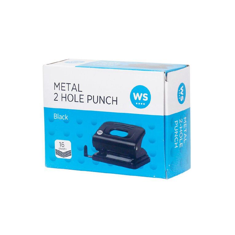 WS Punch 2 Hole Metal 16 Sheet Black