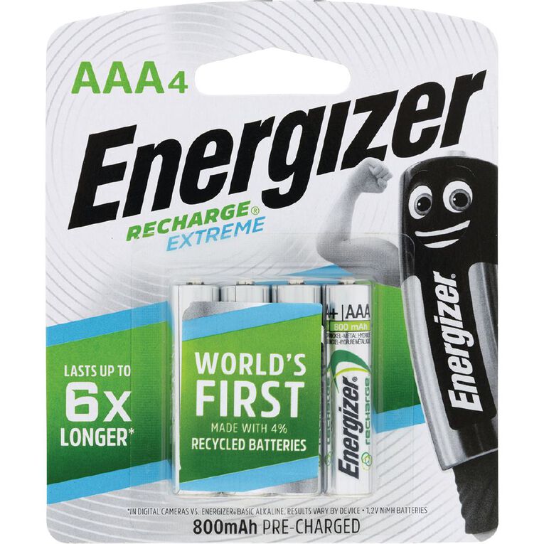 Energizer Rechargeable Batteries NiMH AAA 4 Pack 4 Pack