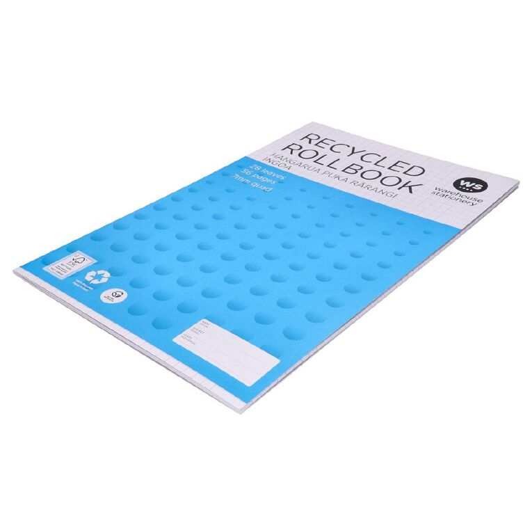 WS Roll Book 330mm x 205mm 7mm Quad 28 Leaf Blue