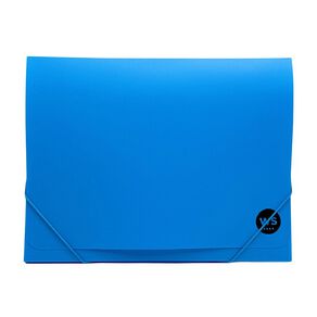 WS Document Wallet PP Elastic Closure Blue A4