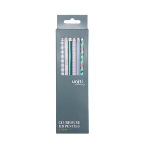 Uniti Clubhouse HB Pencils 6 Pack Multi-Coloured