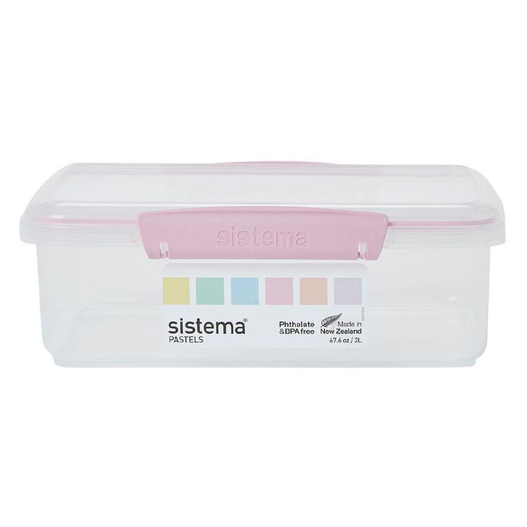 Sistema Klip It Pastels Rectangular Box Assorted Colours 2L