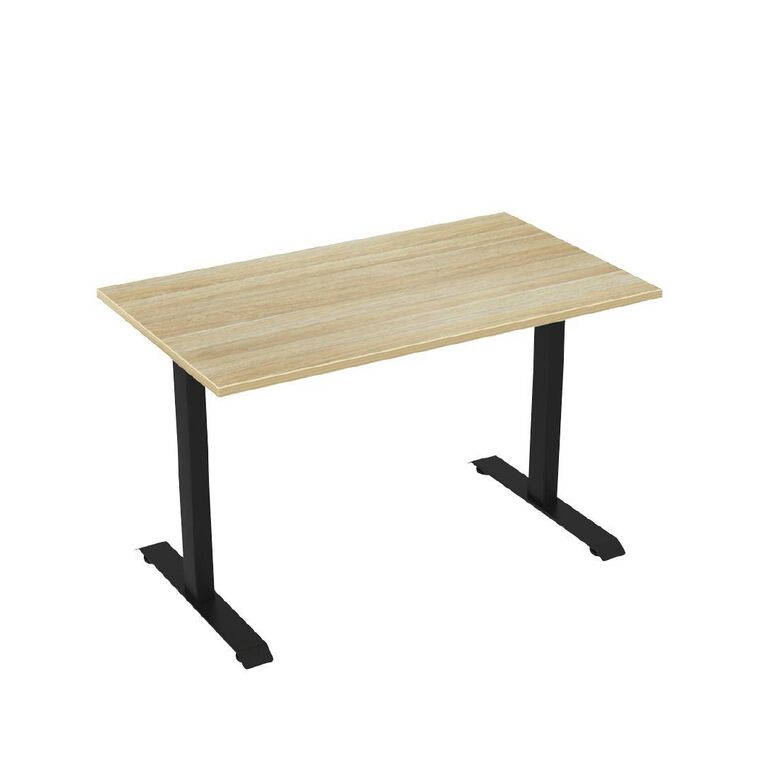 Knights Haven Fixed Single Sided Desk Frame with Atlantic Oak Top