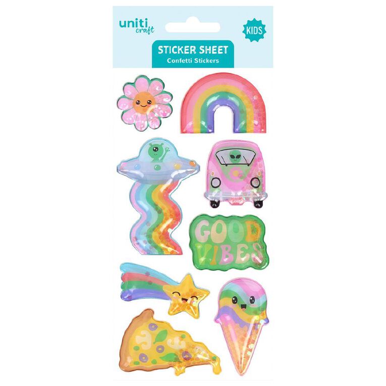 Uniti Craft Kids Confetti Sticker Sheet Groovy