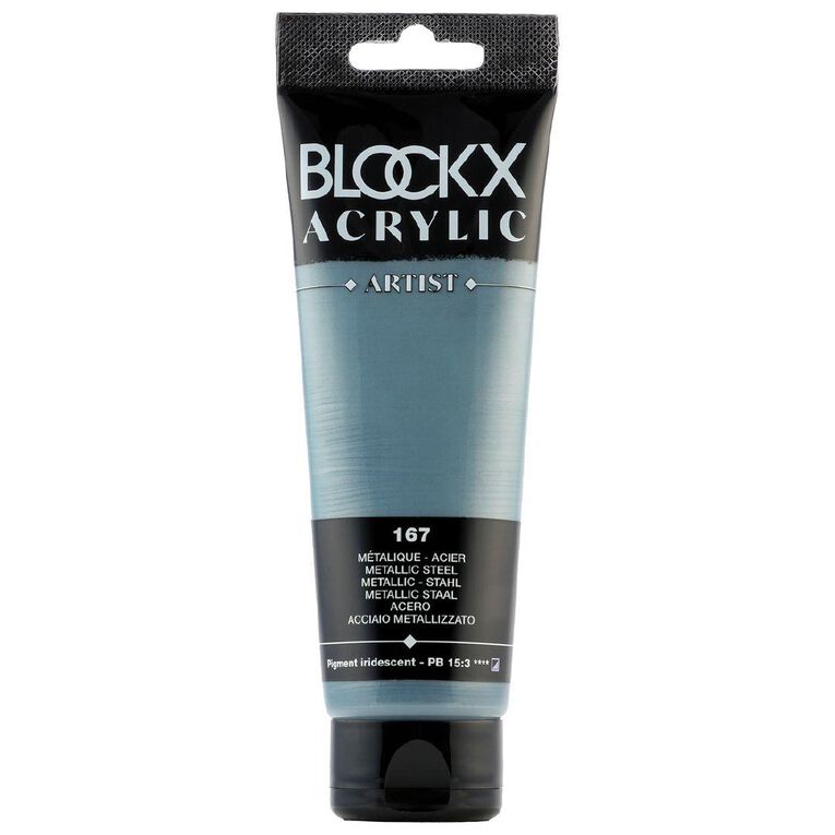BLOCKX Acrylic Tube Metallic Steel 120ml