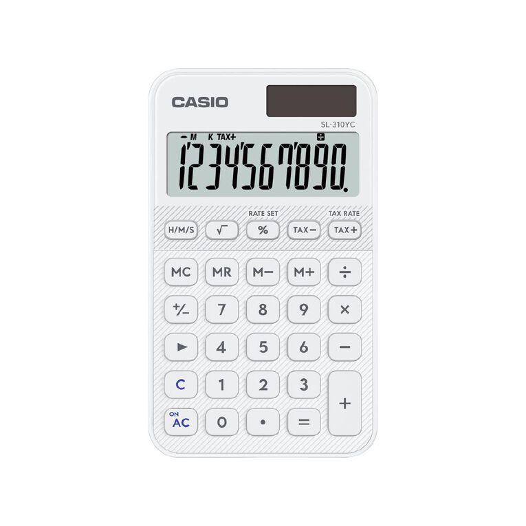 Casio SL310YCWE Handheld 10 Digit Calculator White