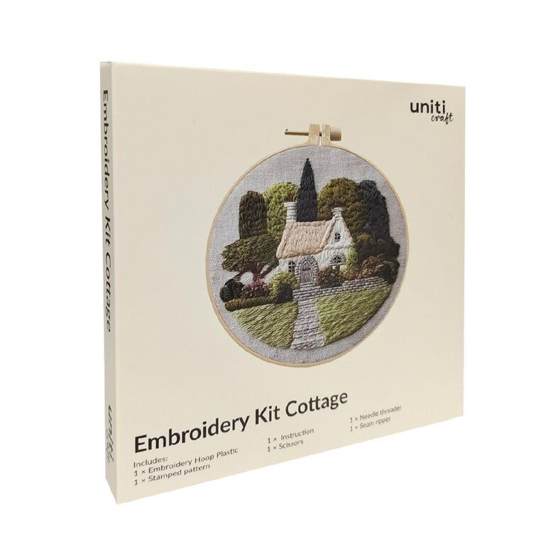 Uniti Craft Adults Embroidery Kit Cottage