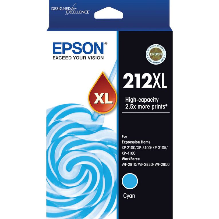 Epson Ink 212XL Cyan 350 Pages