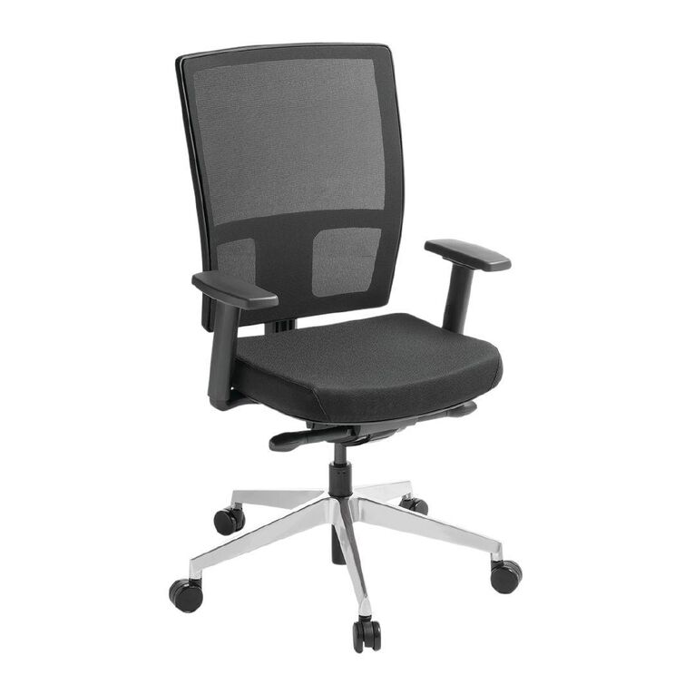 Eden Eden Media Ergo Mesh Highback Chair with Alloy Base and Arms Black