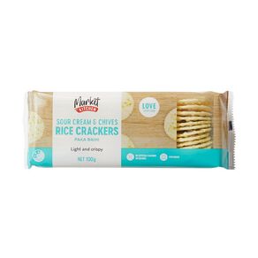 Market Kitchen Sour Cream and Chives Rice Crackers 100g